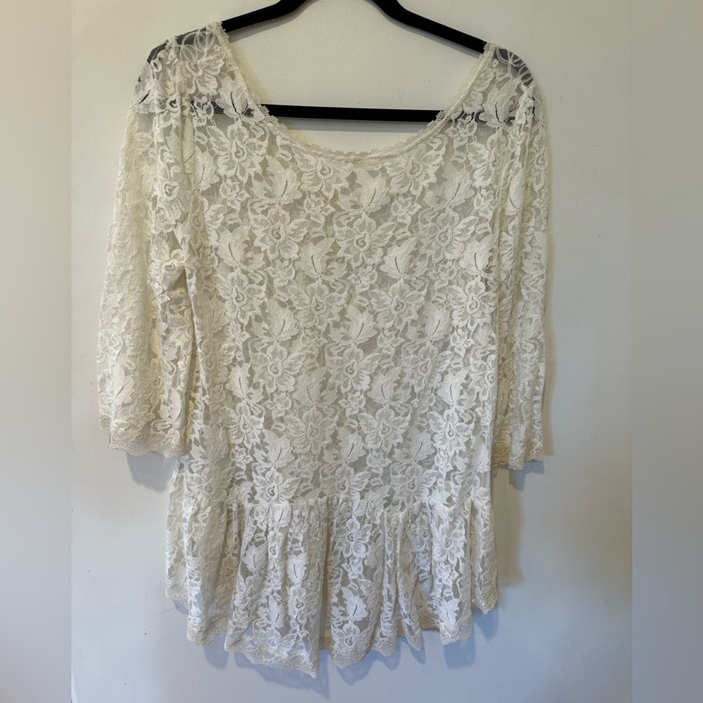 Free People Cream Lace Tunic - Picture 5 of 8